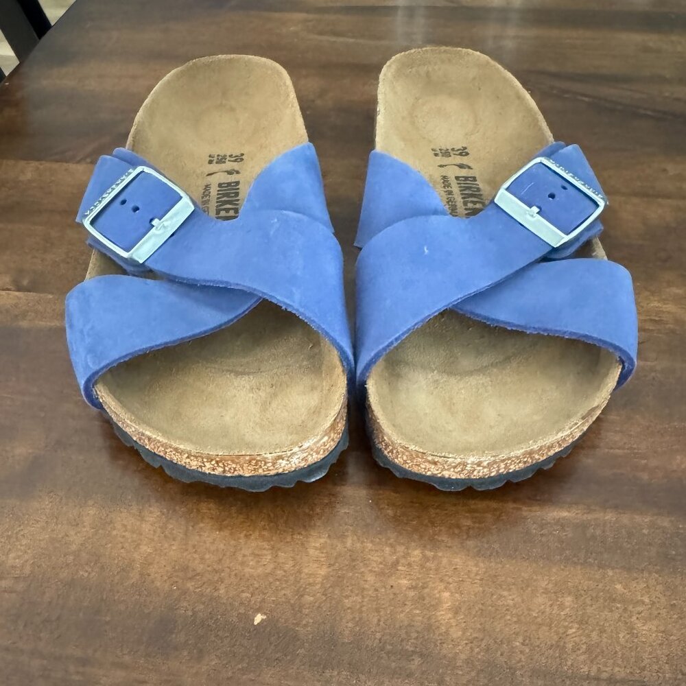Birkenstock Siena cross strap Blue Sandals. Size 39
